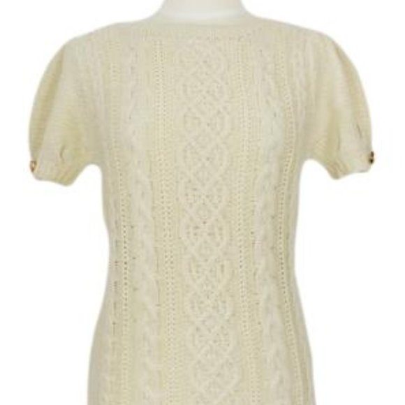NWT Tatania & Natouchi Cream Cable Knit Sweater Dress - Picture 4 of 5